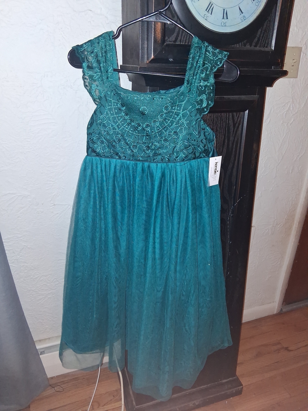 Kensie Girl Teal Lace & Tulle Dress